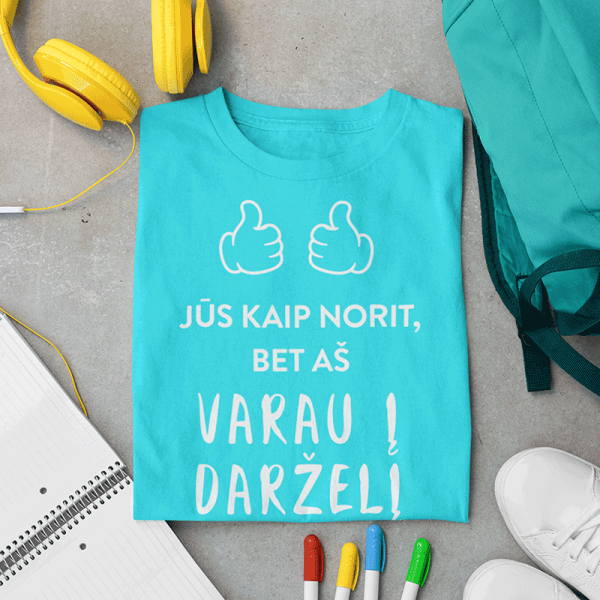 Vaikiški marškinėliai "Varau į darželį"