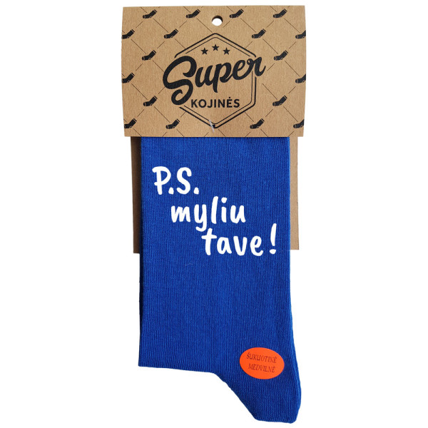 Kojinės "P.S. myliu tave!" Kojinės "P.S. myliu tave!"