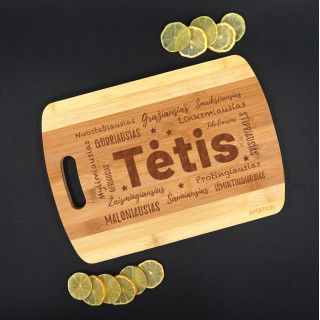 XL bambukinė pjaustymo lentelė "Tėtis"