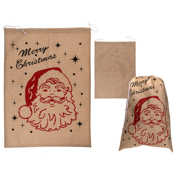 XL dydžio džiuto dovanų maišelis "Merry Christmas" (68 x 50cm) XL dydžio džiuto dovanų maišelis "Merry Christmas" (68 x 50cm)