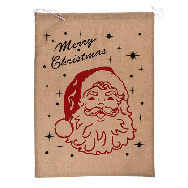 XL dydžio džiuto dovanų maišelis "Merry Christmas" (68 x 50cm) XL dydžio džiuto dovanų maišelis "Merry Christmas" (68 x 50cm)
