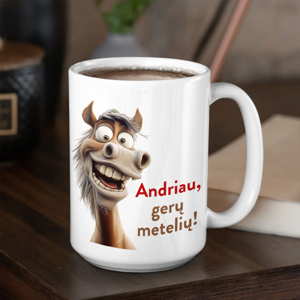 XL puodelis "Gerų metelių" su Jūsų pasirinktu vardu (450ml)