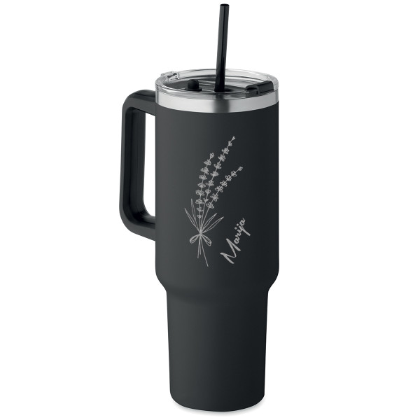 XL termopuodelis "Levandos" (1200ml) su jūsų pasirinktu vardu XL termopuodelis "Levandos" (1200ml) su jūsų pasirinktu vardu