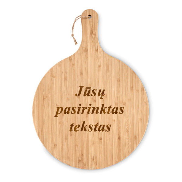 XXL bambukinė apvali pjaustymo lentelė su Jūsų pasirinktu tekstu (31cm) XXL bambukinė apvali pjaustymo lentelė su Jūsų pasirinktu tekstu (31cm)