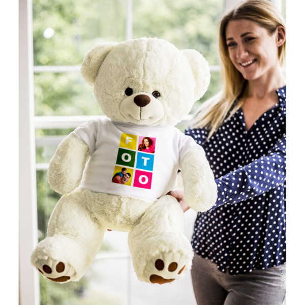 XXL meškinas "Albert" su Jūsų pasirinkta nuotrauka (46 cm)